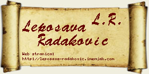 Leposava Radaković vizit kartica